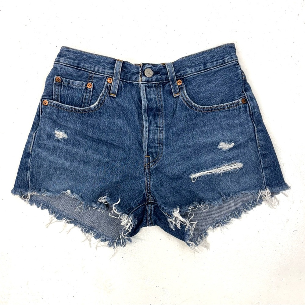 Levi’s 501 Women Size 25 Cut Off Jean Shorts Button Fly Festival Classic Denim